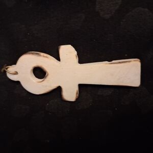 Elegant Cream Ankh Pendant